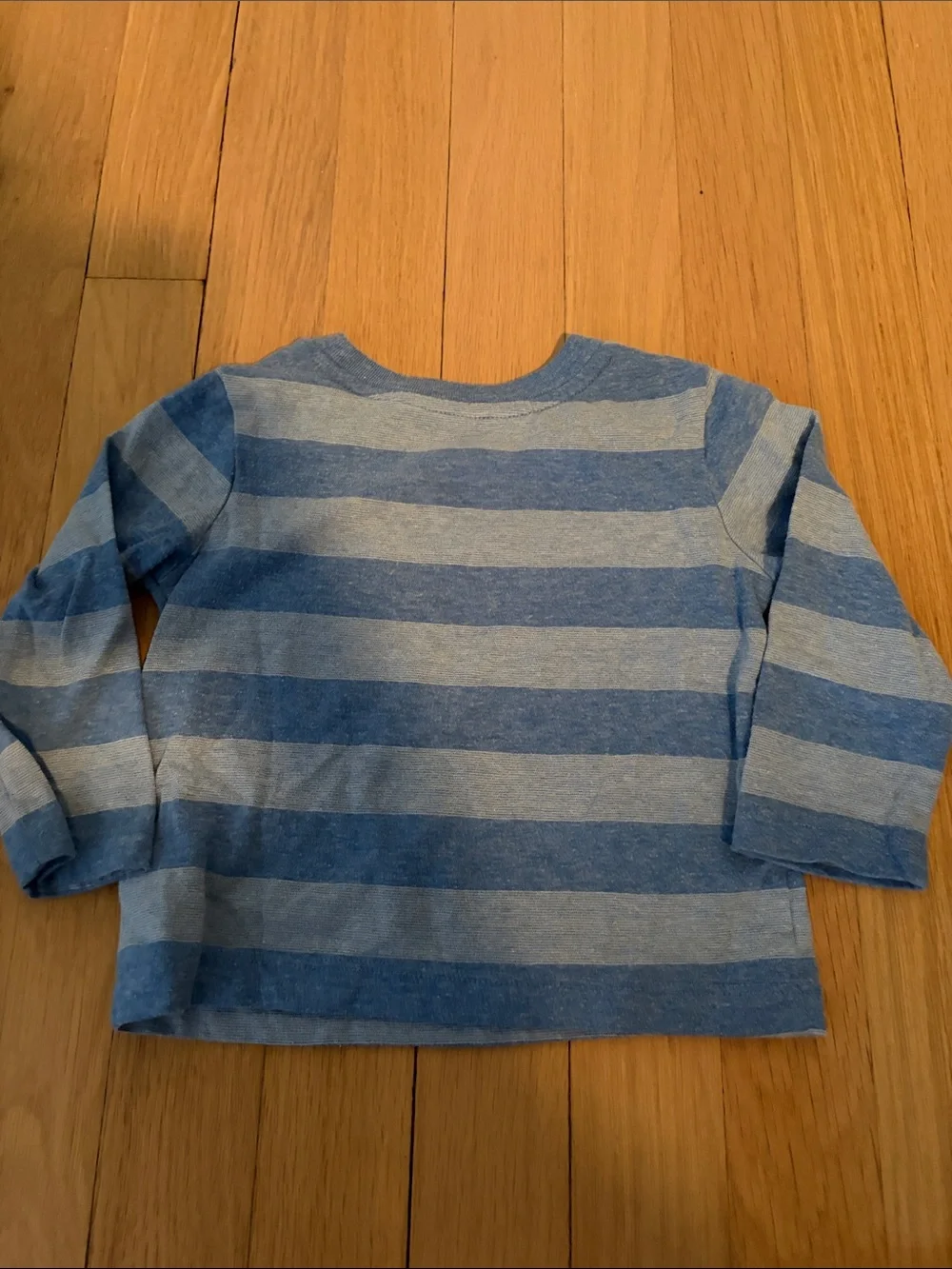 Striped Long-Sleeve Toddler Top in Light and Medium Blue